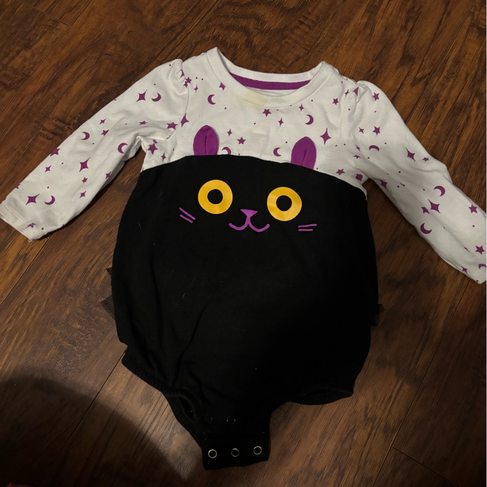 Cat & Jack White and Purple Baby Onesie